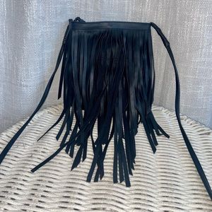 BLACK TASSLE CROSSBODY BAG